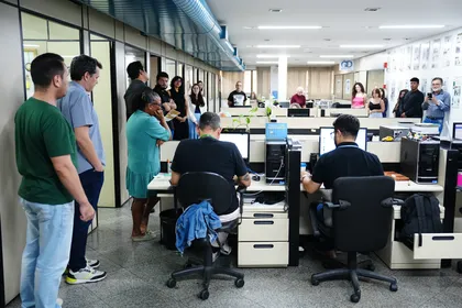 Redação do jornal A Gazeta.